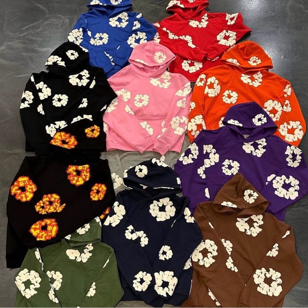 Floral Pattern Hoodies in Multiple Colors
